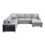 9630GY*42LRC Sectional with Right Chaise, Pull-out Bed, Hidden Storages and Shelves, Charging Ports - Image 2