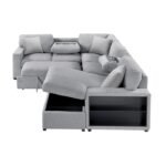 9630GY*42LRC Sectional with Right Chaise, Pull-out Bed, Hidden Storages and Shelves, Charging Ports - Image 6