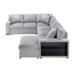 9630GY*42LRC Sectional with Right Chaise, Pull-out Bed, Hidden Storages and Shelves, Charging Ports - Image 3