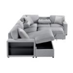 9630GY*4LC2R Sectional with Left Chaise, Pull-out Bed, Hidden Storages  and Shelves, Charging Ports - Image 5