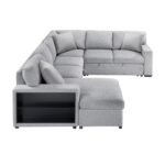 9630GY*4LC2R Sectional with Left Chaise, Pull-out Bed, Hidden Storages  and Shelves, Charging Ports - Image 3