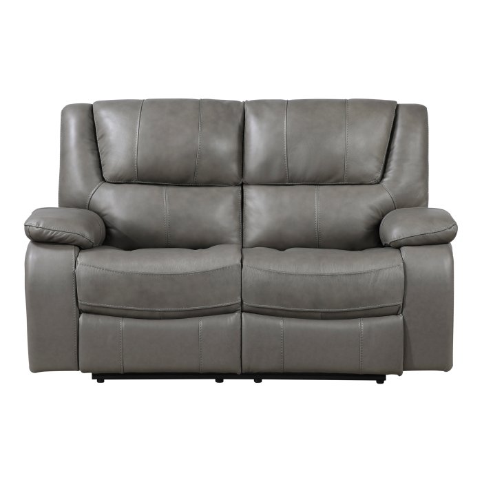 9639GY-2_noBG_front__l.jpg 9639GY-2 Double Reclining Love Seat - Image 1