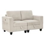 9650NBE-2* Love Seat with Storage, Storage Pouches and Charging Ports - Image 2