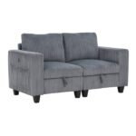 9650NDG-2* Love Seat with Storage, Storage Pouches and Charging Ports - Image 2
