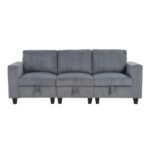 9650NDG-3* Sofa with Storage, Storage Pouches and Charging Ports