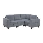 9650NDG*4SC 4-Piece Sectional with Storage, Storage Pouches and Charging Ports