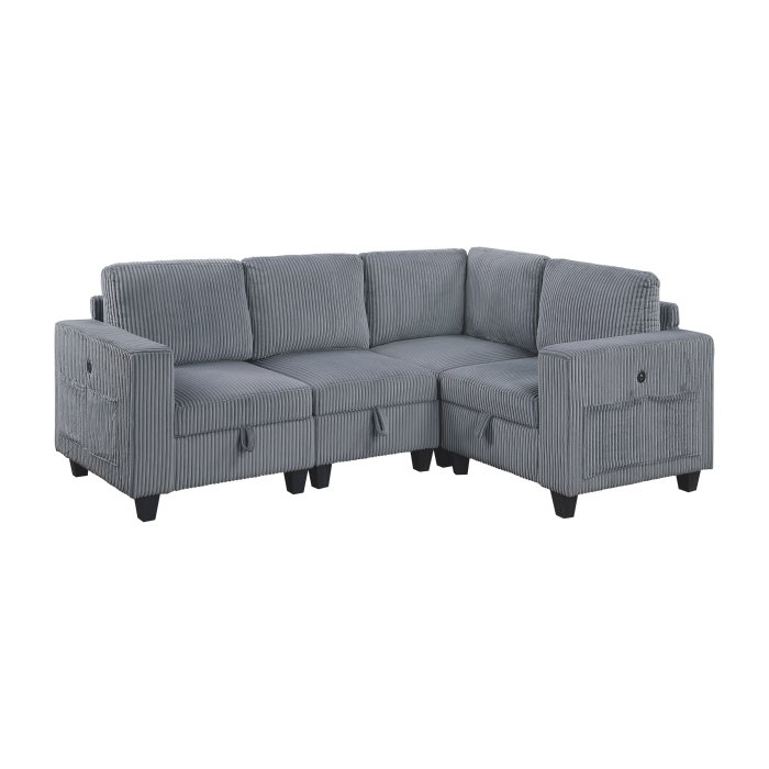 9650NDG_4SC_noB__l.jpg 9650NDG*4SC 4-Piece Sectional with Storage, Storage Pouches and Charging Ports - Image 1
