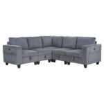 9650NDG*5SC 5-Piece Sectional with Storage, Storage Pouches and Charging Ports