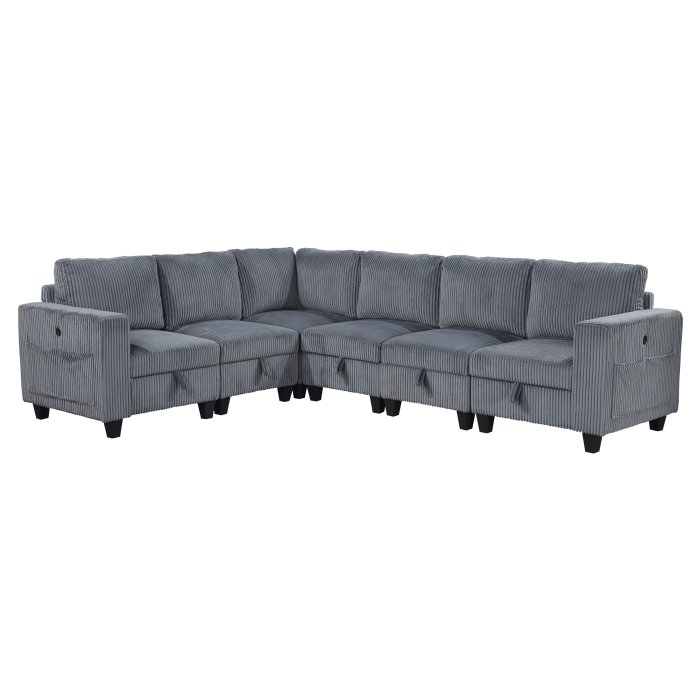 9650NDG_6SC_noB__l.jpg 9650NDG*6SC 6-Piece Sectional with Storage, Storage Pouches and Charging Ports - Image 1