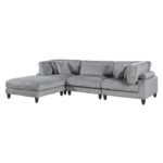 9688GY*42CRACOT 4-Piece Modular Sectional with Ottoman