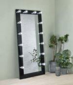 ZAYAN 32 X 71 INCH FLOOR MIRROR LED LIGHTING BLACK GLOSS - Image 2