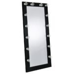 ZAYAN 32 X 71 INCH FLOOR MIRROR LED LIGHTING BLACK GLOSS