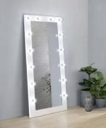 ZAYAN 32 X 71 INCH FLOOR MIRROR LED LIGHTING WHITE GLOSS - Image 2