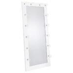 ZAYAN 32 X 71 INCH FLOOR MIRROR LED LIGHTING WHITE GLOSS