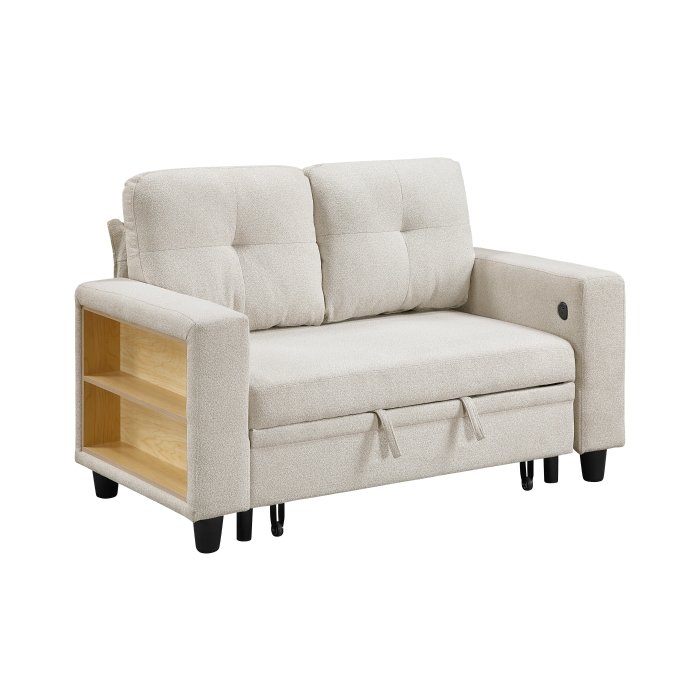 9705BE-2_noBG_s__l.jpg 9705BE-2* Love Seat with Pull-out Bed, Shelves and Charging Ports - Image 1