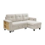 9705BE*32AVC Sectional with Reversible Chaise, Pull-out Bed, Shelves and Charging Ports