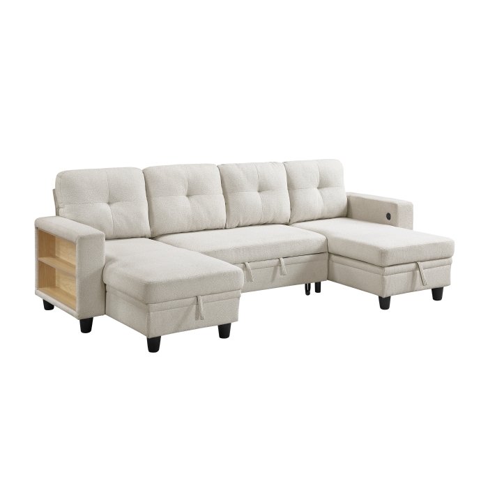 9705BE_42AVC_no__l.jpg 9705BE*42AVC Sectional with Two Chaises, Pull-out Bed, Shelves and Charging Ports - Image 1