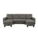 9705DB*42AVC Sectional with Two Chaises, Pull-out Bed, Shelves and Charging Ports - Image 2