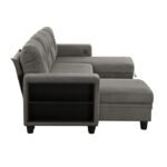 9705DB*42AVC Sectional with Two Chaises, Pull-out Bed, Shelves and Charging Ports - Image 3