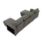 9705DB*42AVC Sectional with Two Chaises, Pull-out Bed, Shelves and Charging Ports - Image 4