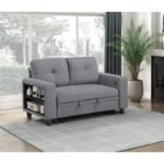9705GY-2* Love Seat with Pull-out Bed, Shelves and Charging Ports - Image 7