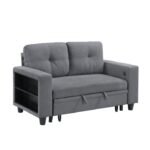 9705GY-2* Love Seat with Pull-out Bed, Shelves and Charging Ports