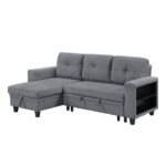 9705GY*32AVC Sectional with Reversible Chaise, Pull-out Bed, Shelves and Charging Ports