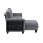 9705GY*32AVC Sectional with Reversible Chaise, Pull-out Bed, Shelves and Charging Ports - Image 5