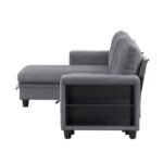 9705GY*32AVC Sectional with Reversible Chaise, Pull-out Bed, Shelves and Charging Ports - Image 6