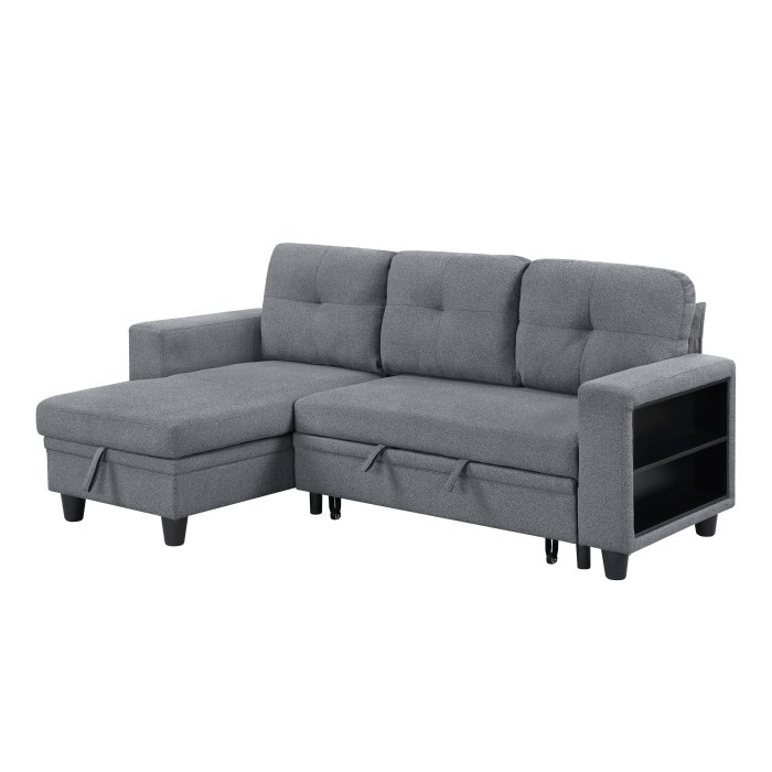 9705GY_32AVC_L___l.jpg 9705GY*32AVC Sectional with Reversible Chaise, Pull-out Bed, Shelves and Charging Ports - Image 1