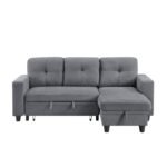 9705GY*32AVC Sectional with Reversible Chaise, Pull-out Bed, Shelves and Charging Ports - Image 4