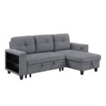 9705GY*32AVC Sectional with Reversible Chaise, Pull-out Bed, Shelves and Charging Ports - Image 2