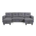 9705GY*42AVC Sectional with Two Chaises, Pull-out Bed, Shelves and Charging Ports - Image 2