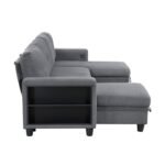 9705GY*42AVC Sectional with Two Chaises, Pull-out Bed, Shelves and Charging Ports - Image 3