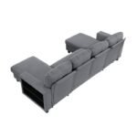 9705GY*42AVC Sectional with Two Chaises, Pull-out Bed, Shelves and Charging Ports - Image 4