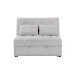 9707GRY-2CL Convertible Armless 2-Seater with Pull-out Bed and Charging Ports