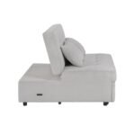 9707GRY-2CL Convertible Armless 2-Seater with Pull-out Bed and Charging Ports - Image 3