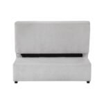 9707GRY-2CL Convertible Armless 2-Seater with Pull-out Bed and Charging Ports - Image 4
