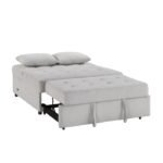 9707GRY-2CL Convertible Armless 2-Seater with Pull-out Bed and Charging Ports - Image 6