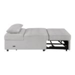 9707GRY-2CL Convertible Armless 2-Seater with Pull-out Bed and Charging Ports - Image 7