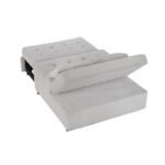 9707GRY-2CL Convertible Armless 2-Seater with Pull-out Bed and Charging Ports - Image 8