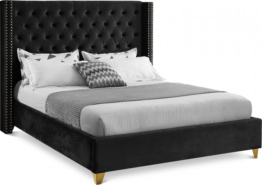 9713.jpg Barolo Velvet Upholstered Bed - Image 1
