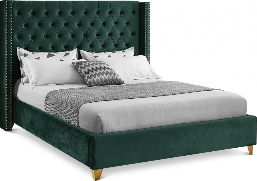 9723.jpg Barolo Velvet Upholstered Bed - Image 1