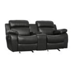 9724BLK-2 Double Glider Reclining Love Seat with Center Console - Image 2