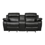 9724BLK-2 Double Glider Reclining Love Seat with Center Console