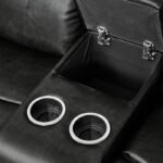 9724BLK-2 Double Glider Reclining Love Seat with Center Console - Image 6