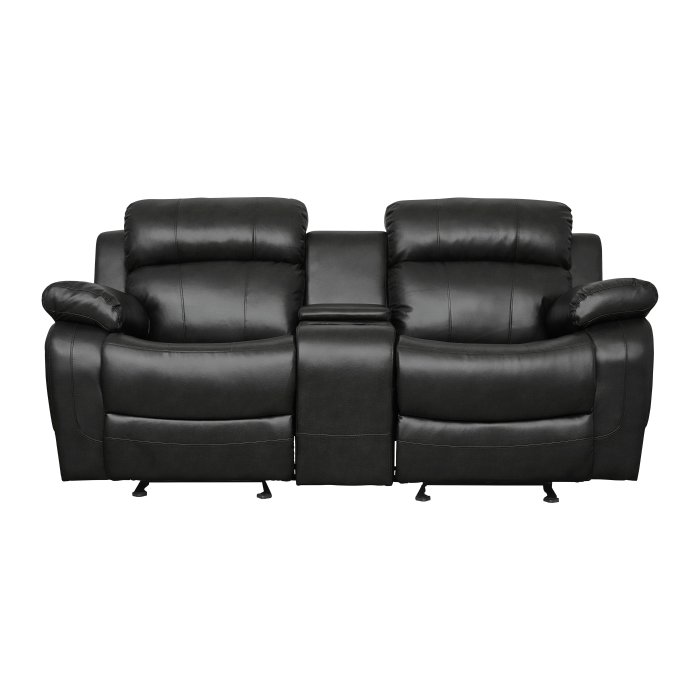 9724BLK-2_noBG___l.jpg 9724BLK-2 Double Glider Reclining Love Seat with Center Console - Image 1