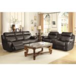 9724BRW-2 Double Glider Reclining Love Seat with Center Console - Image 8