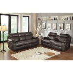 9724BRW-3 Double Reclining Sofa with Center Drop-Down Cup Holders - Image 8