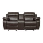 9724BRW-2 Double Glider Reclining Love Seat with Center Console